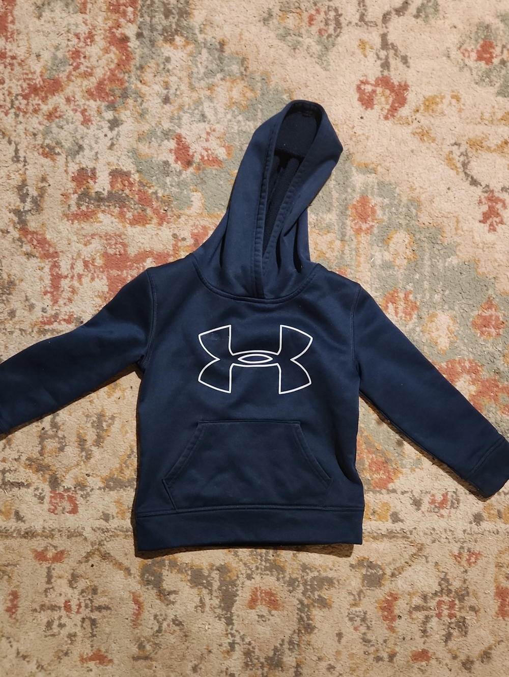 Under Armour Kids Navy Hooded Sweatshirt with White Logo